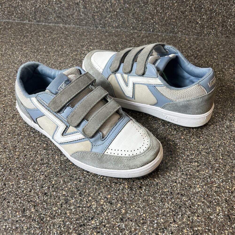 Vans ComfyCush Gray/Blue Suede/Canvas Skate Shoes Snap Womens Sz 7.5 Low Men's 6